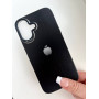 Чорний преміум чохол з яблучком для iPhone 16 